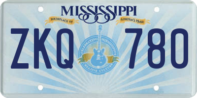 MS license plate ZKQ780