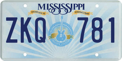 MS license plate ZKQ781