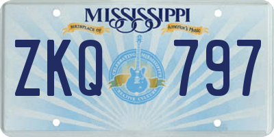 MS license plate ZKQ797