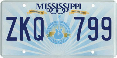 MS license plate ZKQ799