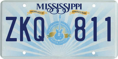 MS license plate ZKQ811