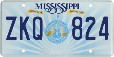 MS license plate ZKQ824