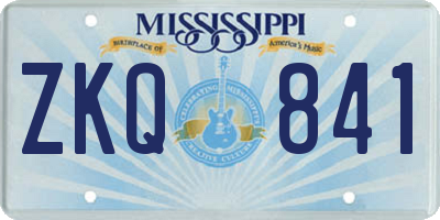 MS license plate ZKQ841