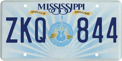 MS license plate ZKQ844