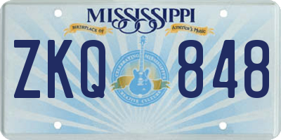 MS license plate ZKQ848