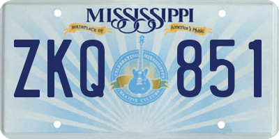 MS license plate ZKQ851