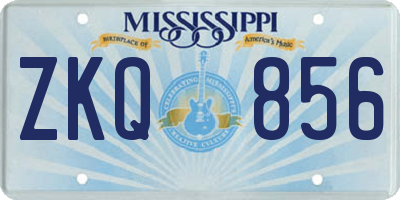 MS license plate ZKQ856