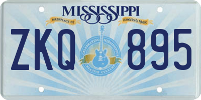 MS license plate ZKQ895