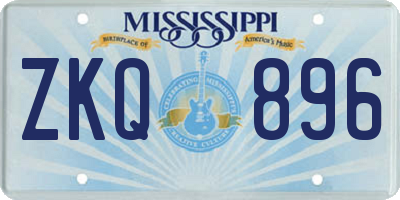 MS license plate ZKQ896