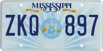 MS license plate ZKQ897