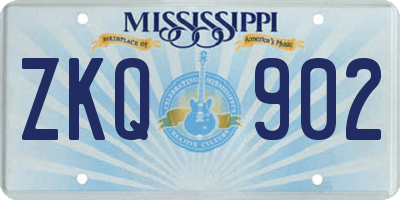MS license plate ZKQ902