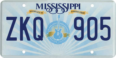 MS license plate ZKQ905