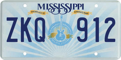 MS license plate ZKQ912