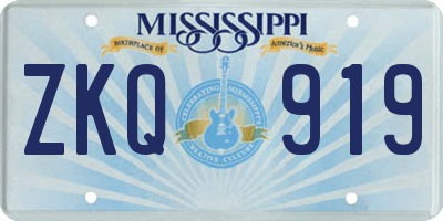 MS license plate ZKQ919