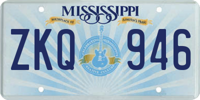 MS license plate ZKQ946