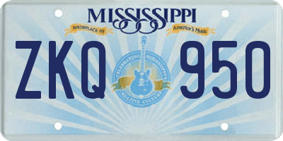 MS license plate ZKQ950
