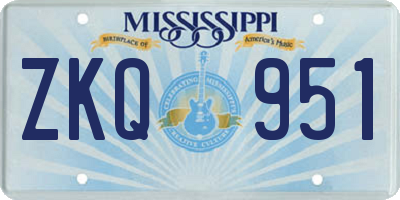 MS license plate ZKQ951
