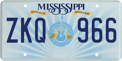 MS license plate ZKQ966