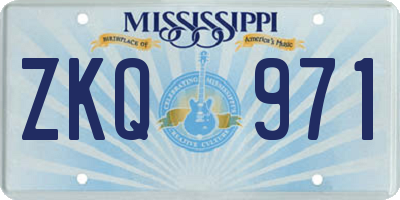 MS license plate ZKQ971