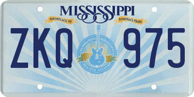 MS license plate ZKQ975