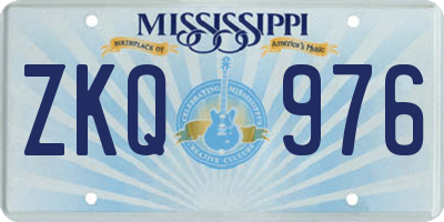 MS license plate ZKQ976