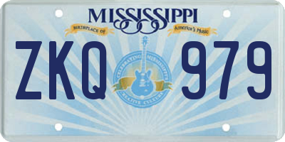 MS license plate ZKQ979