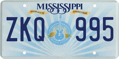MS license plate ZKQ995