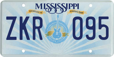 MS license plate ZKR095