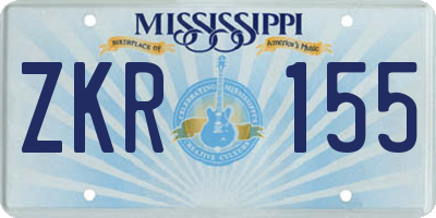 MS license plate ZKR155