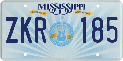 MS license plate ZKR185