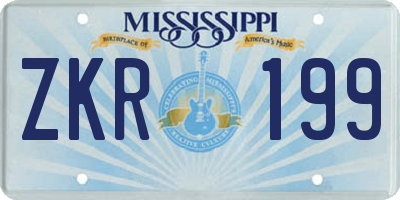 MS license plate ZKR199