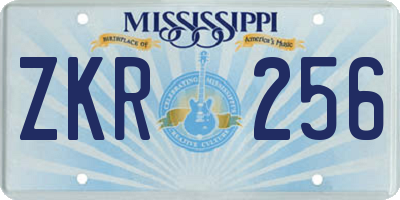 MS license plate ZKR256