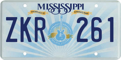 MS license plate ZKR261