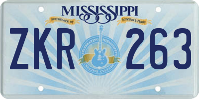 MS license plate ZKR263