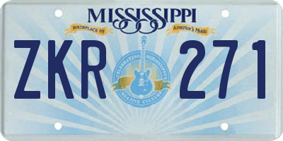 MS license plate ZKR271