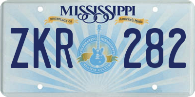 MS license plate ZKR282
