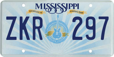 MS license plate ZKR297