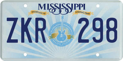 MS license plate ZKR298