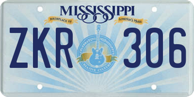 MS license plate ZKR306