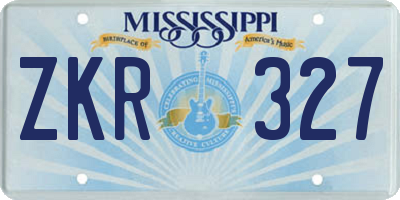 MS license plate ZKR327
