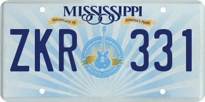 MS license plate ZKR331