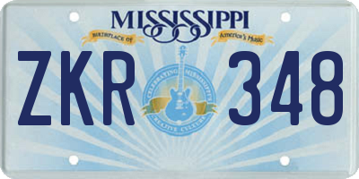 MS license plate ZKR348