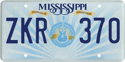 MS license plate ZKR370