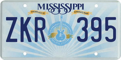 MS license plate ZKR395