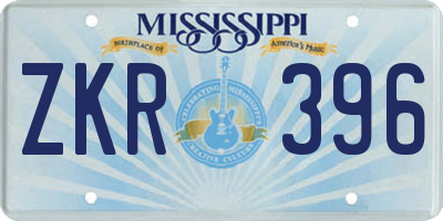 MS license plate ZKR396