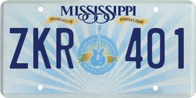 MS license plate ZKR401