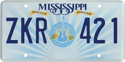 MS license plate ZKR421