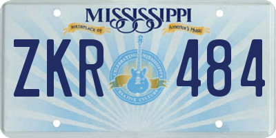 MS license plate ZKR484