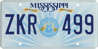 MS license plate ZKR499