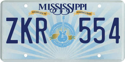 MS license plate ZKR554